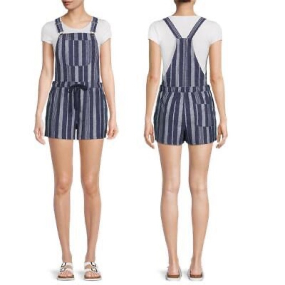 No Boundaries Women’s Stretchy Denim-Style Overall Romper – XL/XXL (15-17)